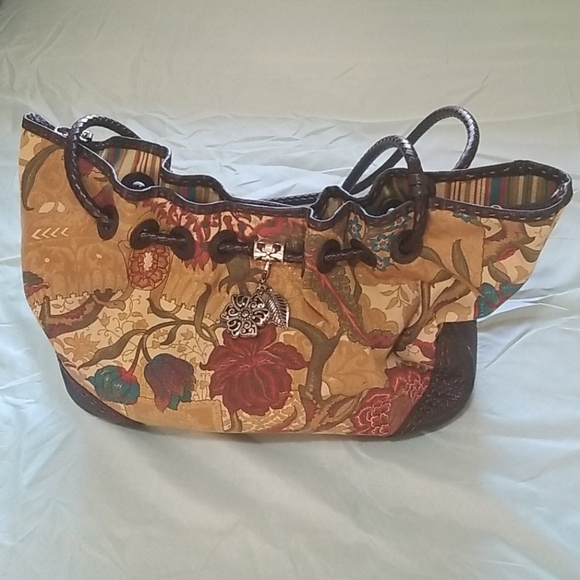 Brighton Handbags - Brighton Floral Pront Canvas Purse